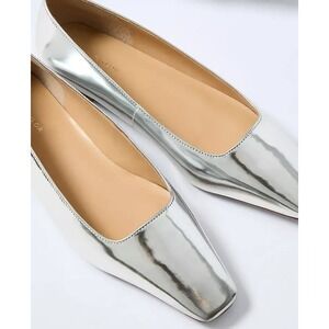 Ann Taylor Metallic Leather Flats Size 7.5